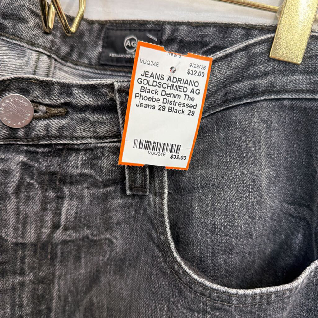AG Black Denim The Phoebe Distressed Jeans 29