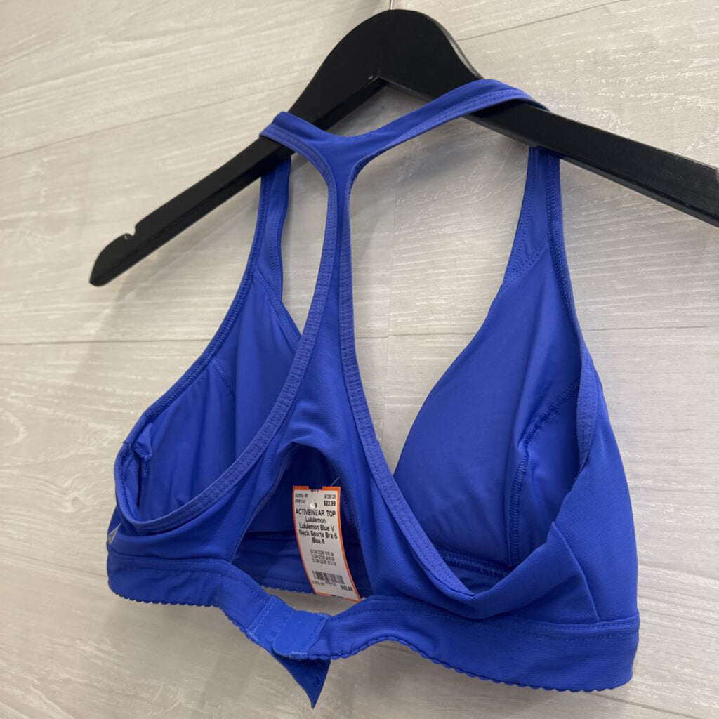 Lululemon Blue V Neck Sports Bra 6