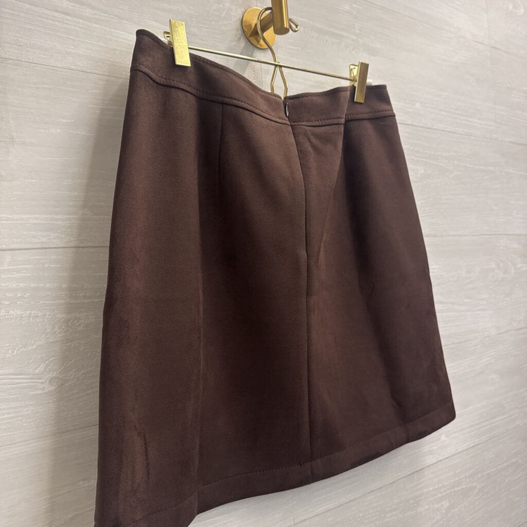 Loft Brown Suede Mini Skirt 8