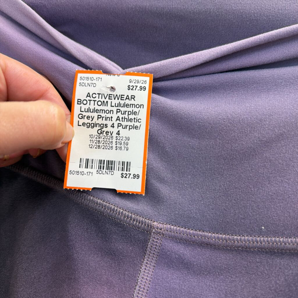 Lululemon Purple/ Grey Print Athletic Leggings 4