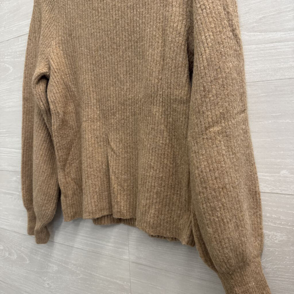 J Crew Brown Ribbed Extra Soft Sweater Top Small
