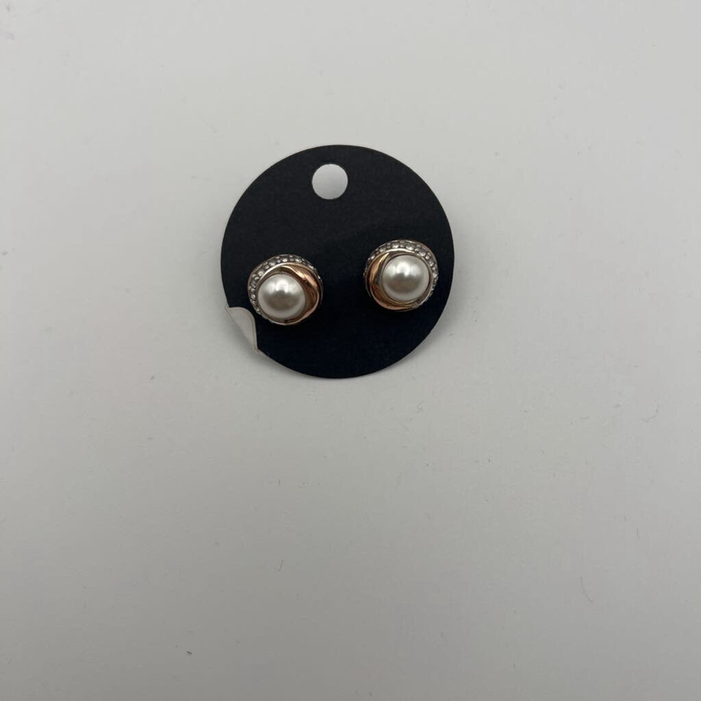 Rhinestone Pearl Stud Earrings