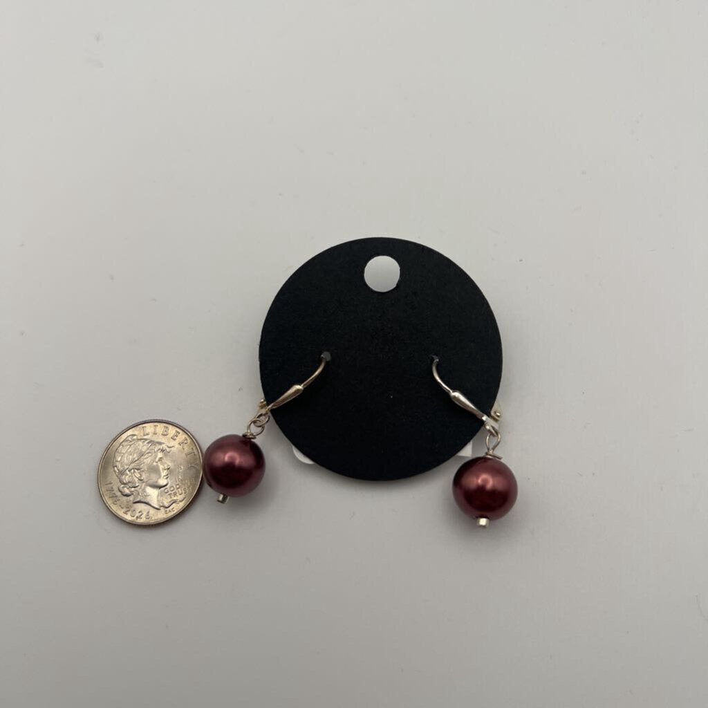 Silver/ Purple Drop Earrings
