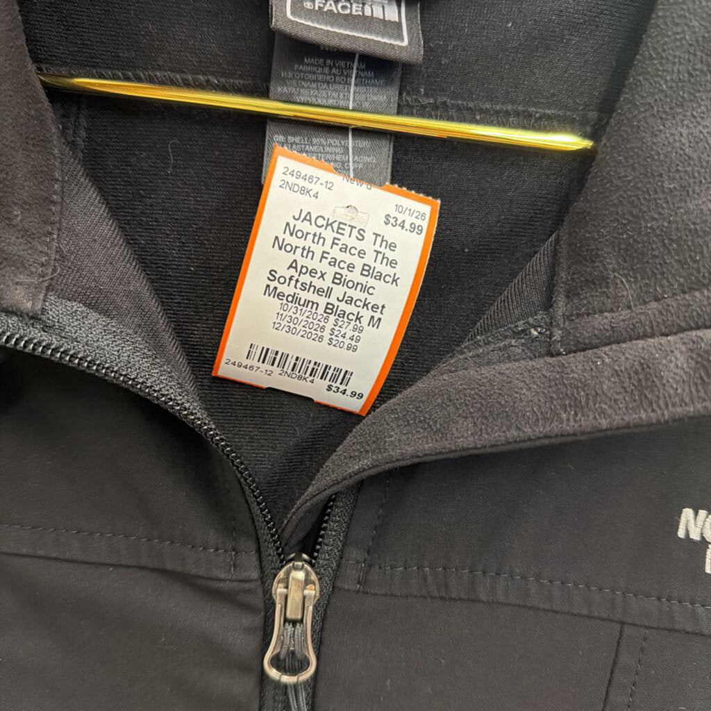 The North Face Black Apex Bionic Softshell Jacket Medium