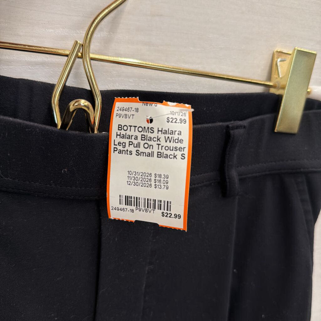Halara Black Wide Leg Pull On Trouser Pants Small