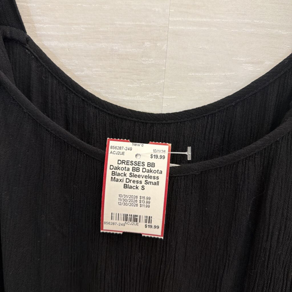 BB Dakota Black Sleeveless Maxi Dress Small
