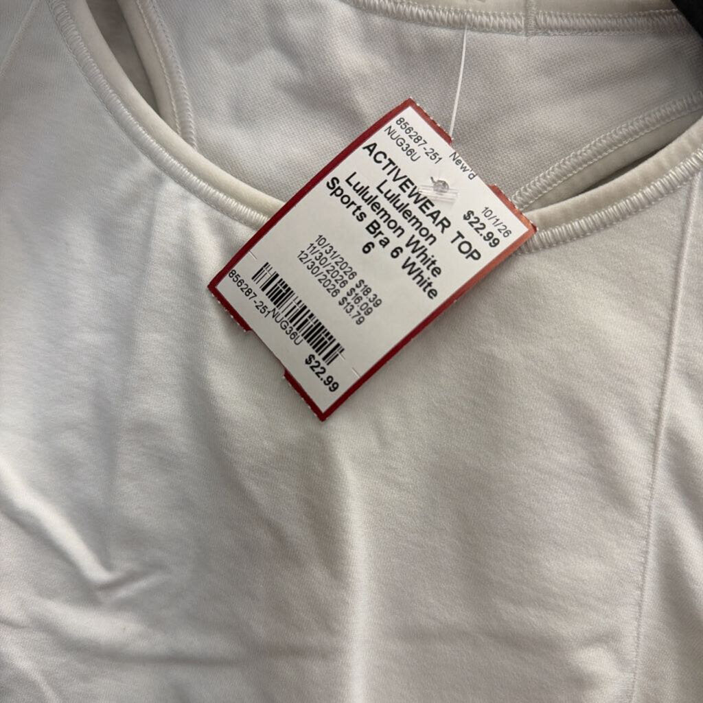 Lululemon White Sports Bra 6