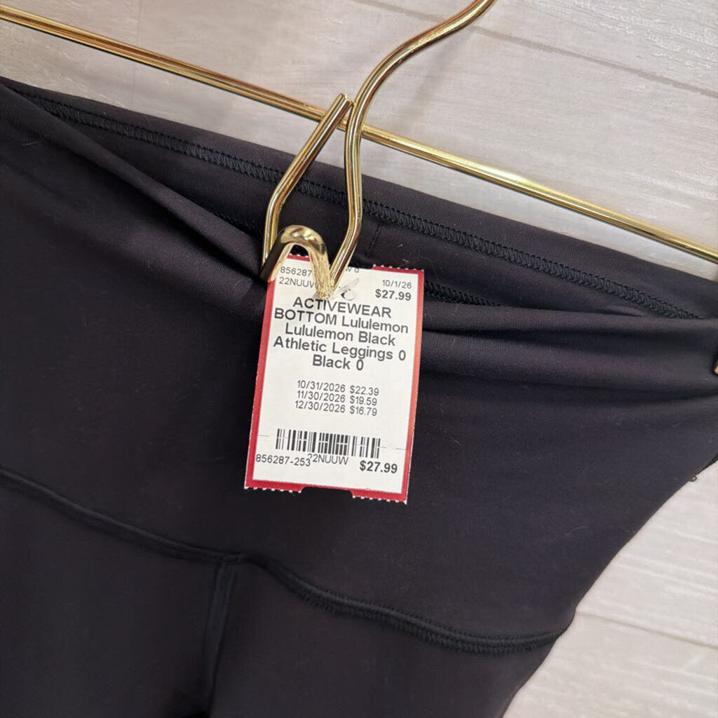 Lululemon Black Athletic Leggings 0