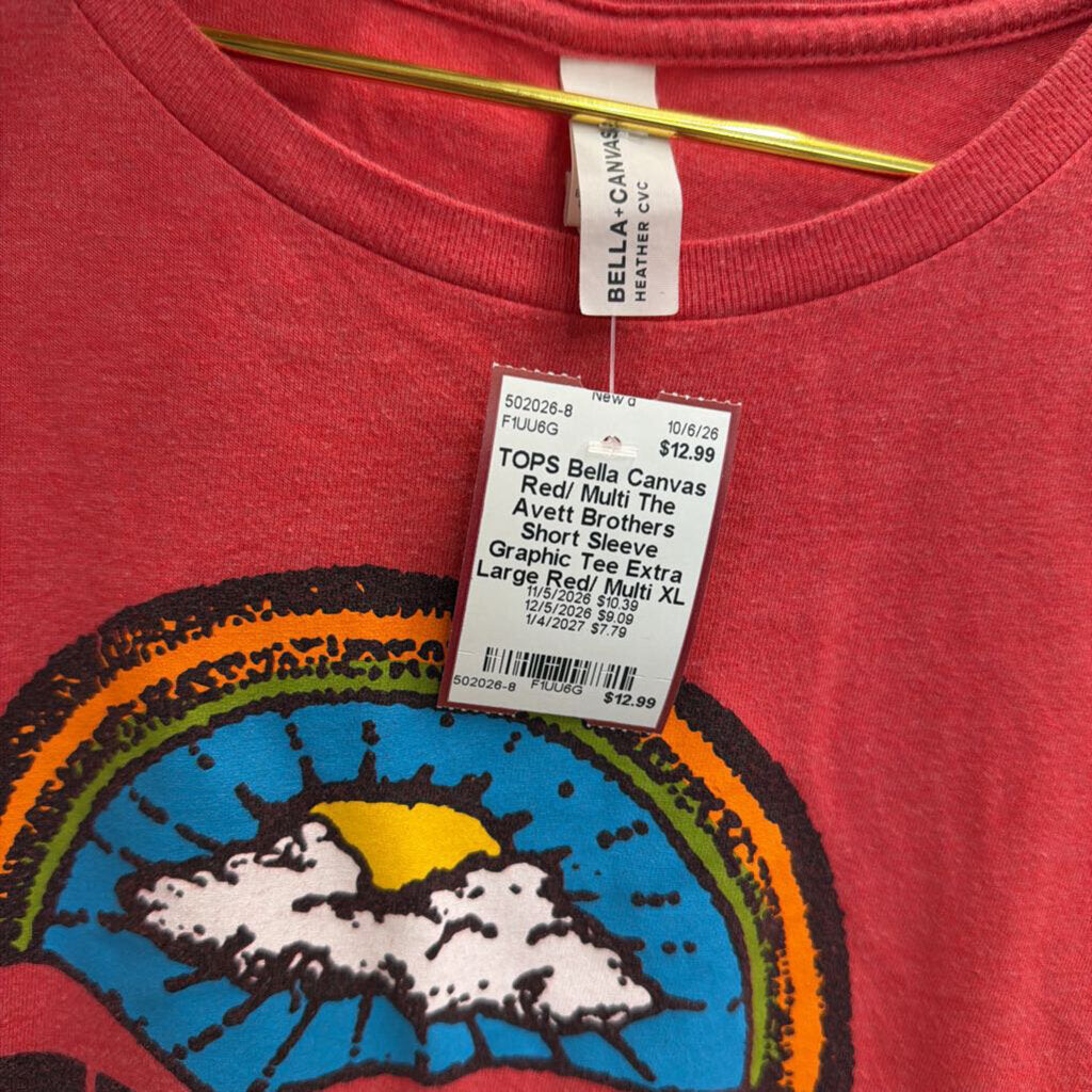 Red/ Multi The Avett Brothers Short Sleeve Graphic Tee Extra Large