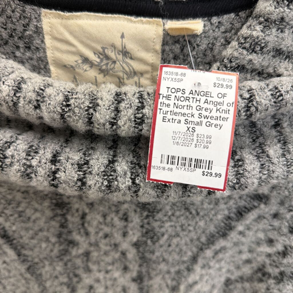 Angel of the North Grey Knit Turtleneck Sweater Extra Small