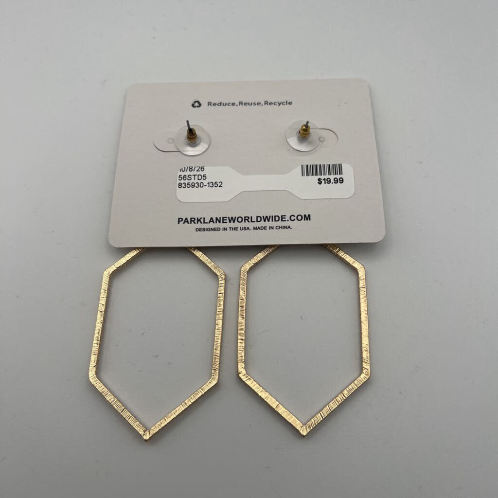 Park Lane Gold/ Rhinestone Drop Statement Earrings