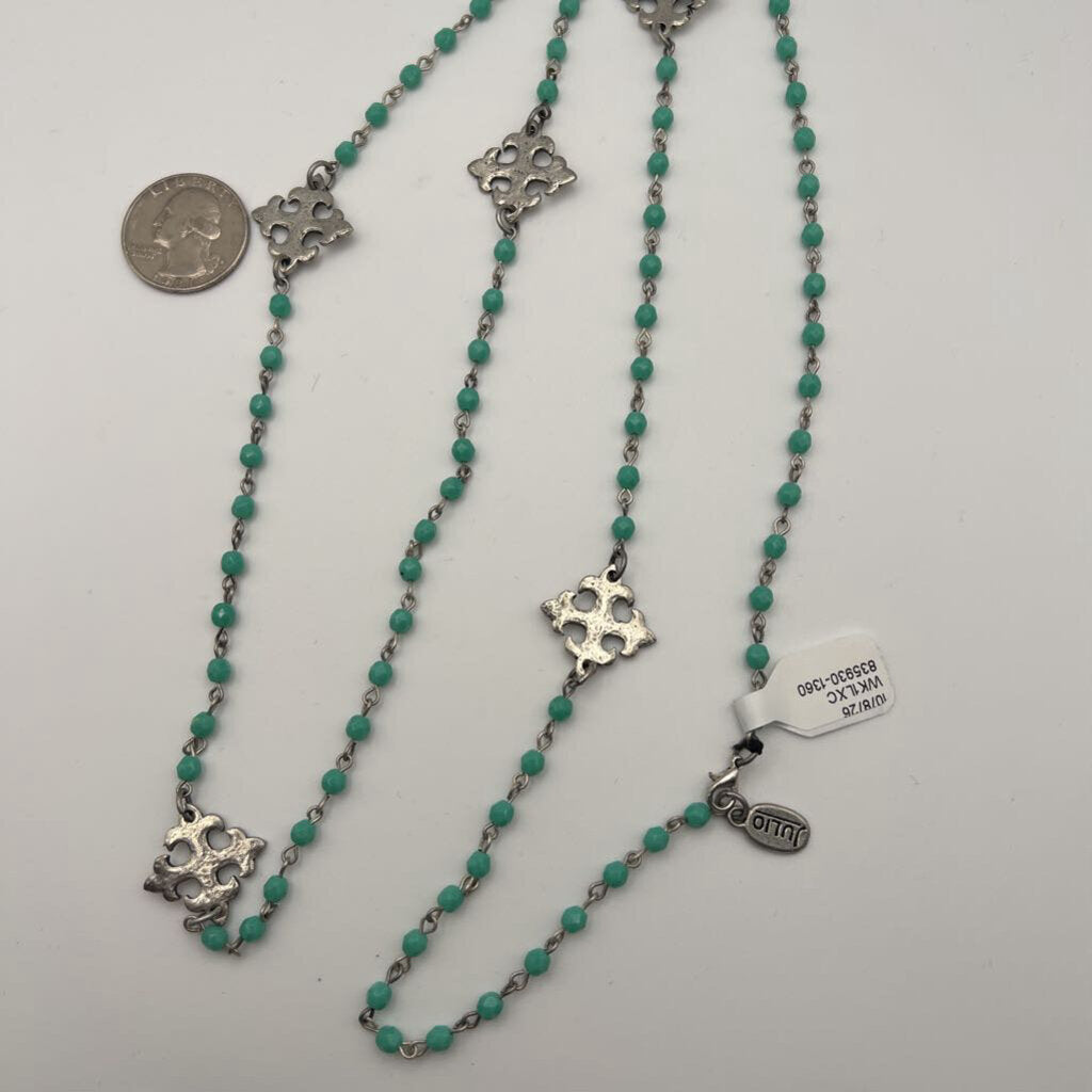 Silver/ Turquoise Long Necklace