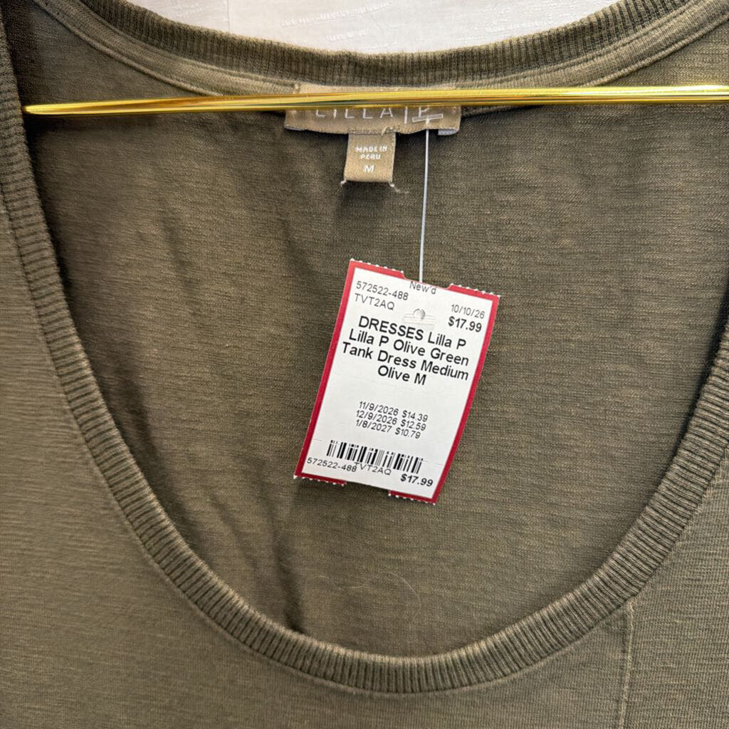 Lilla P Olive Green Tank Dress Medium