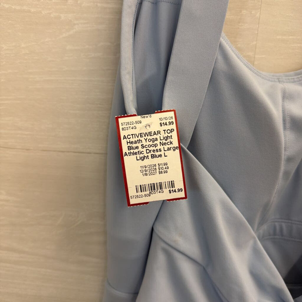 Light Blue Scoop Neck Athletic Dress Large
