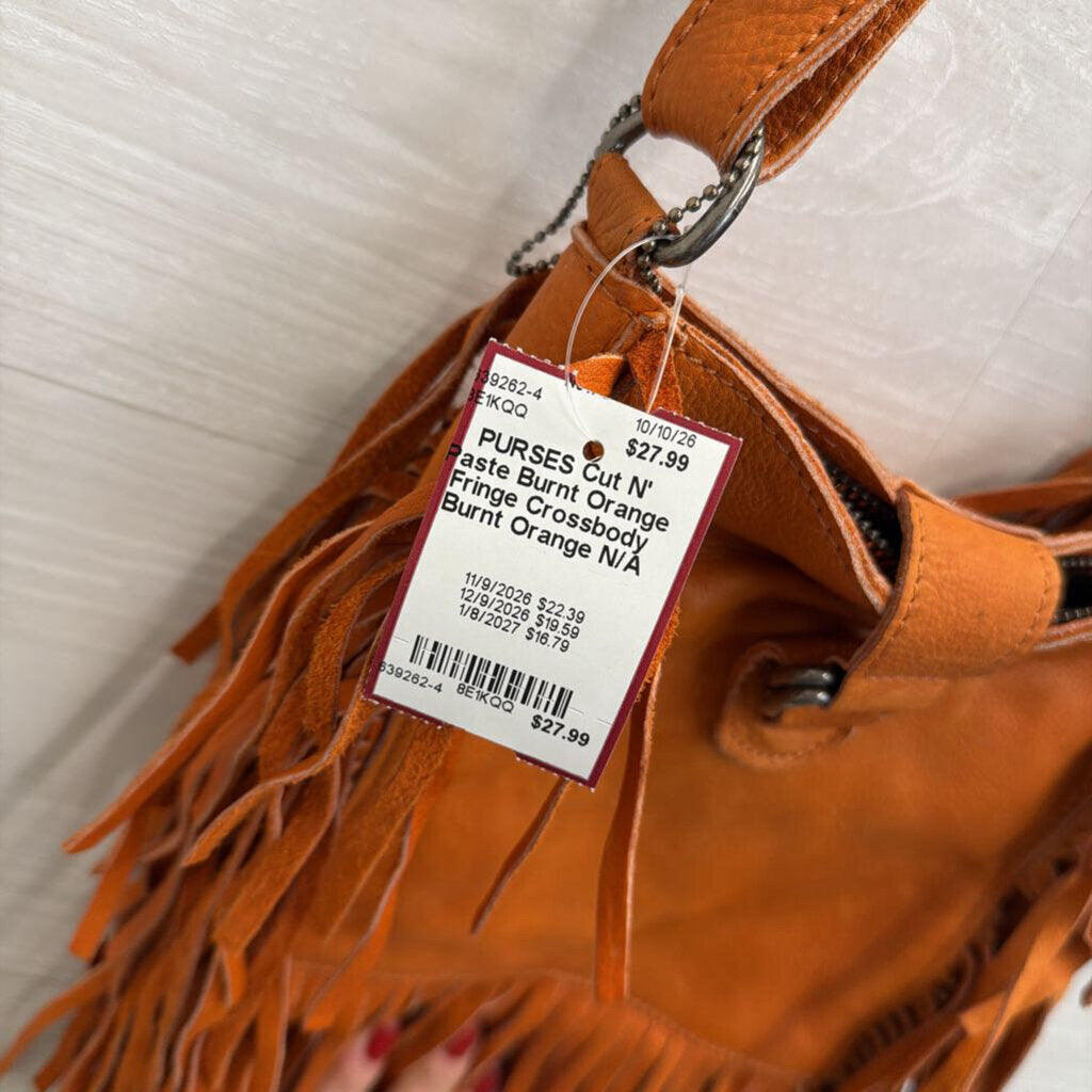 Burnt Orange Fringe Crossbody