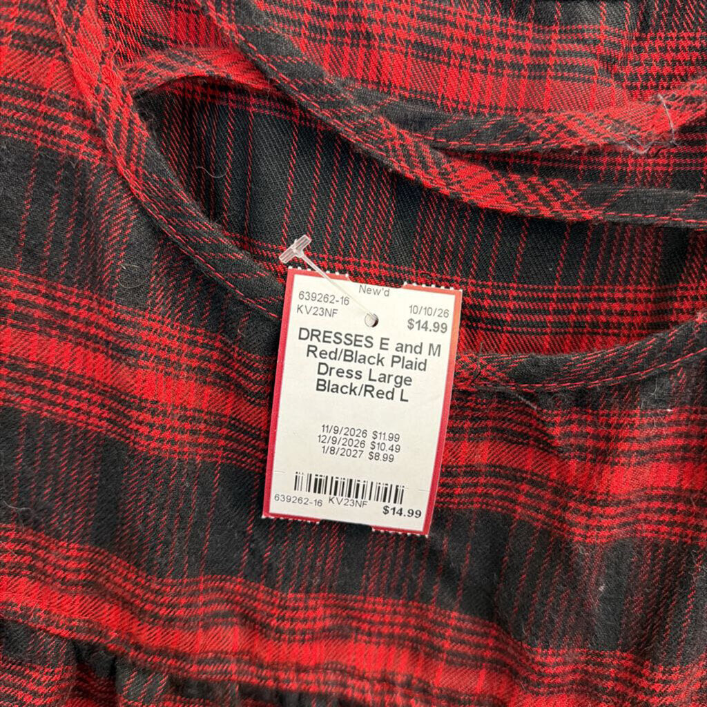 Red/Black Plaid Dress Large
