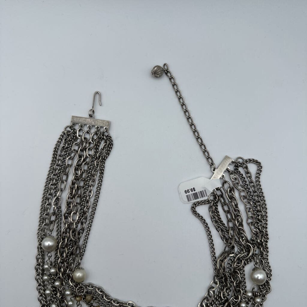 Silver Layered Chain Necklace