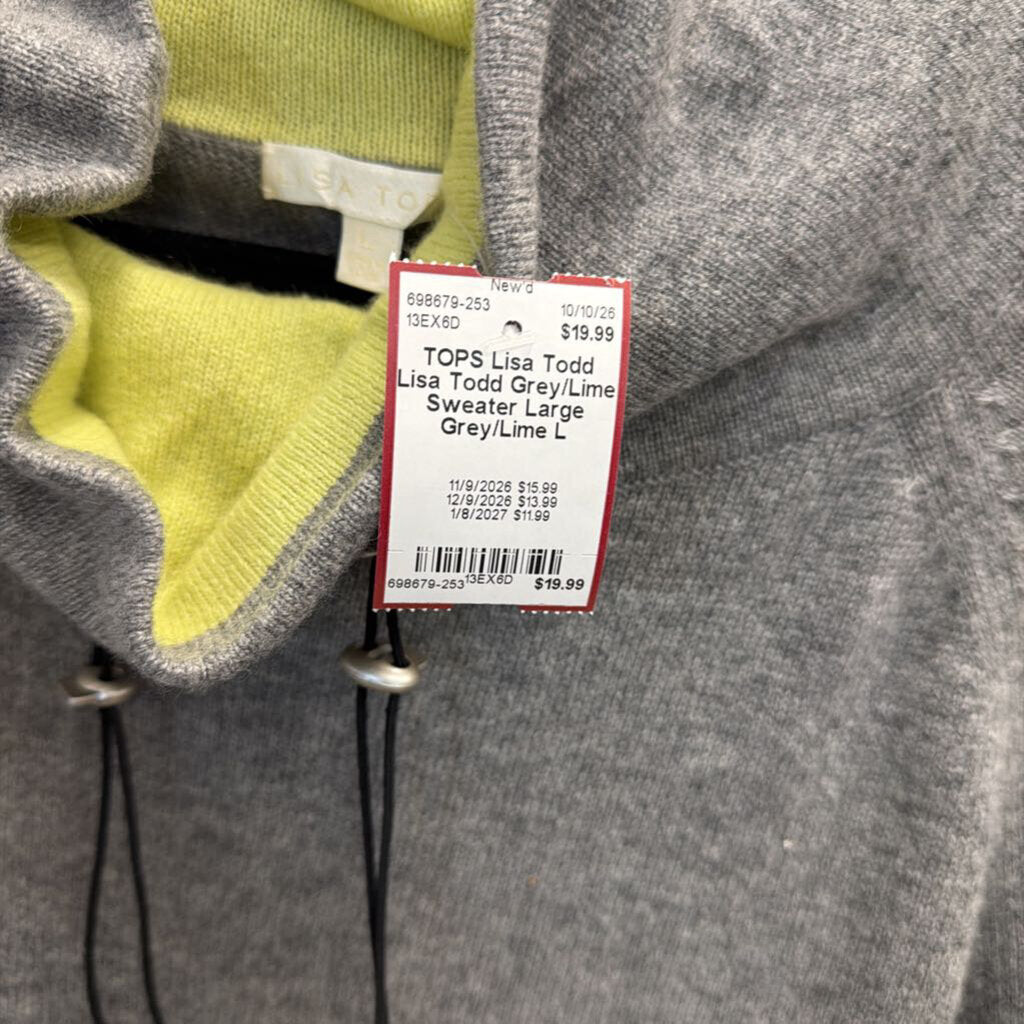 Lisa Todd Grey/Lime Sweater Large