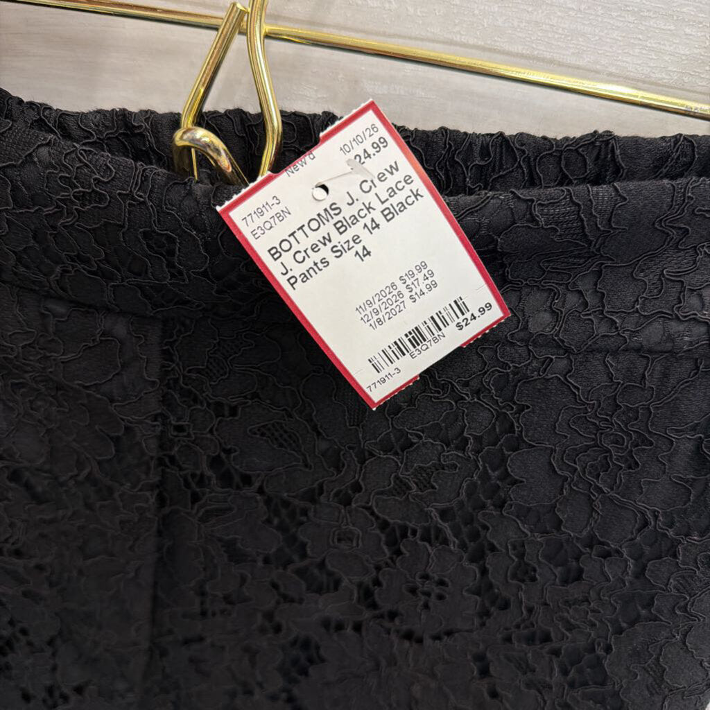 J. Crew Black Lace Pants Size 14