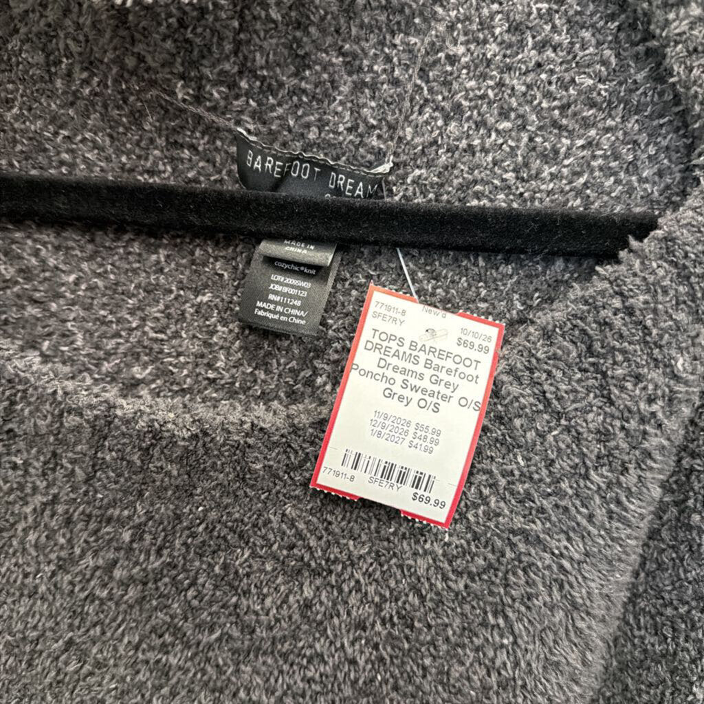 Barefoot Dreams Grey Poncho Sweater O/S