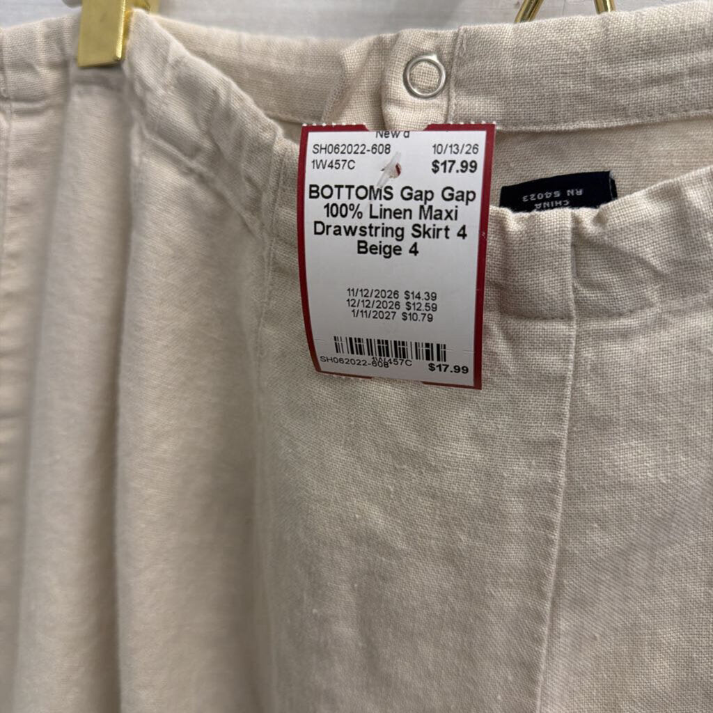 Gap 100% Linen Maxi Drawstring Skirt 4