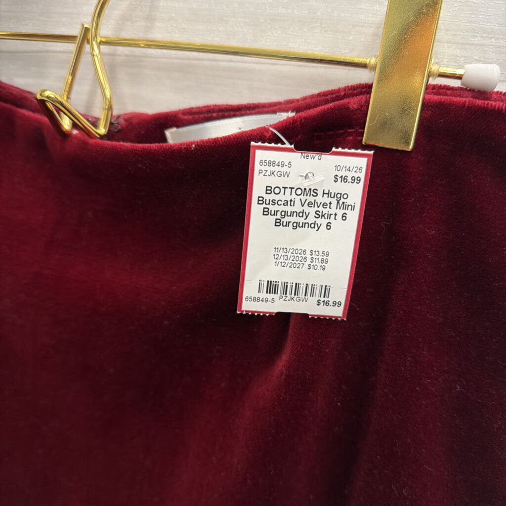 Velvet Mini Burgundy Skirt 6