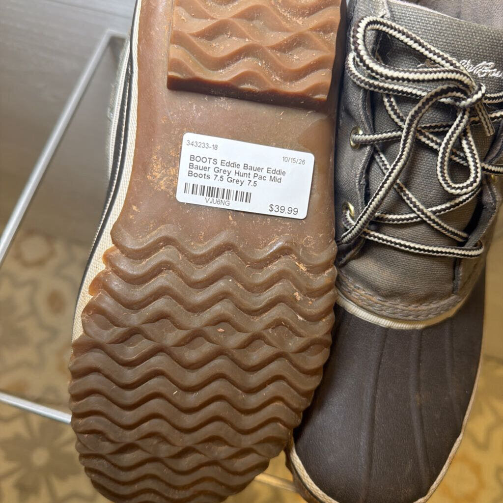 Eddie Bauer Grey Hunt Pac Mid Boots 7.5