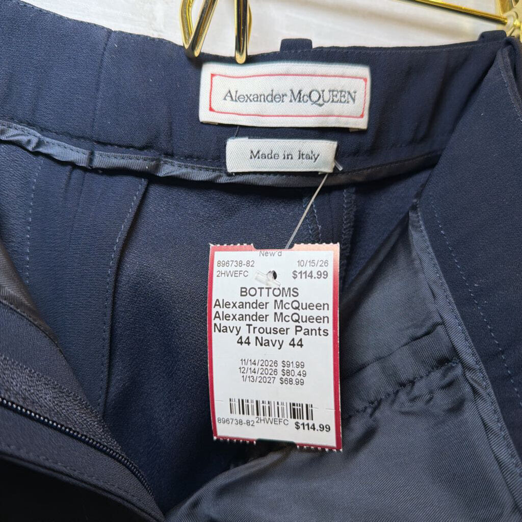 Alexander McQueen Navy Trouser Pants 44