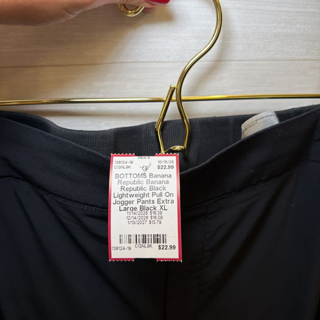 Banana Republic Black Lightweight Pull On Jogger Pants Extra Large