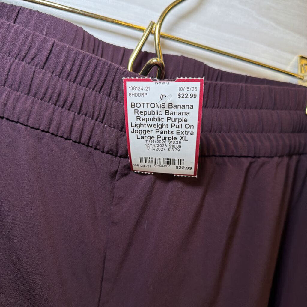Banana Republic Purple Lightweight Pull On Jogger Pants Extra Large