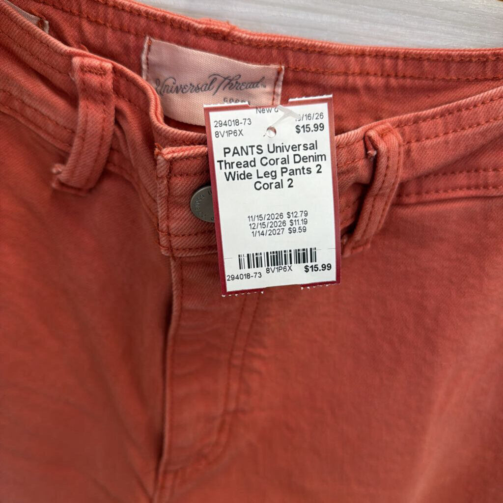 Coral Denim Wide Leg Pants 2