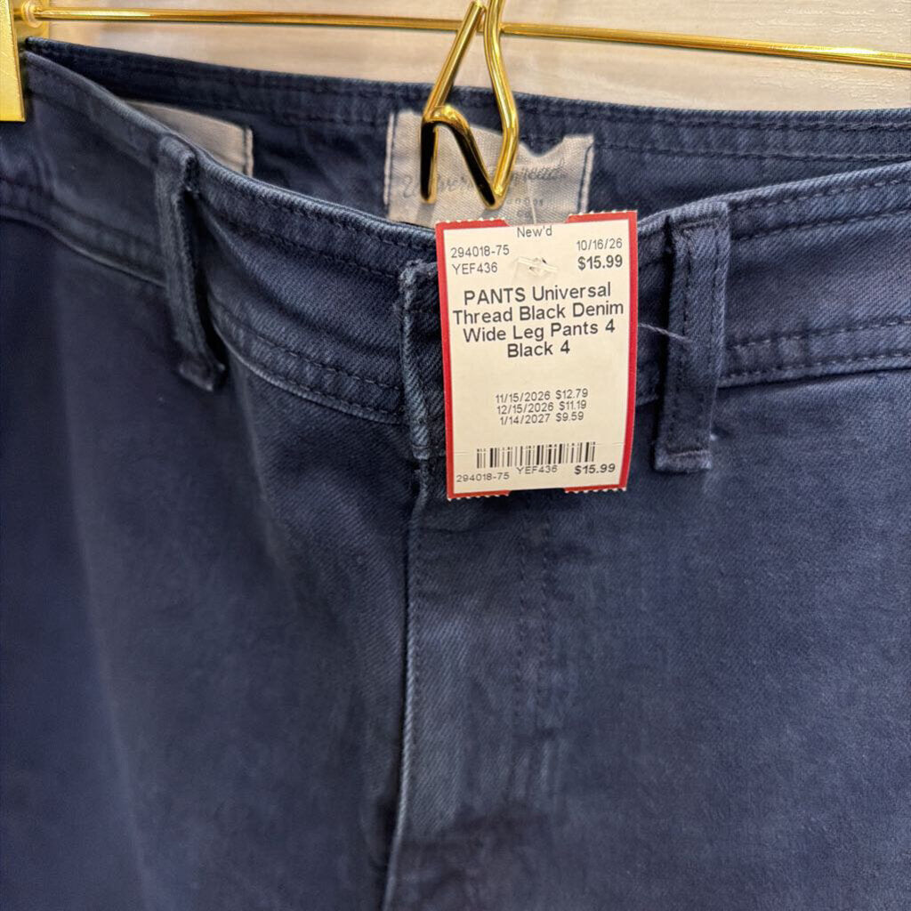 Black Denim Wide Leg Pants 4