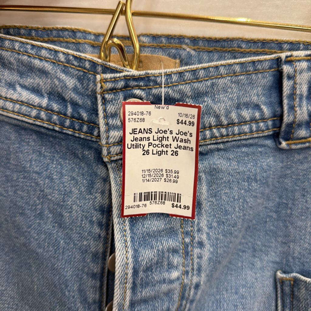 Joe's Jeans Light Wash Utility Pocket Jeans 26