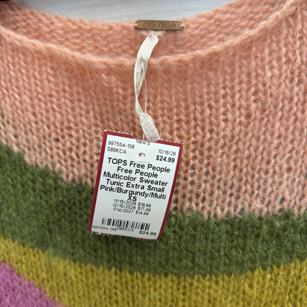 Free People Multicolor Sweater Tunic Extra Small