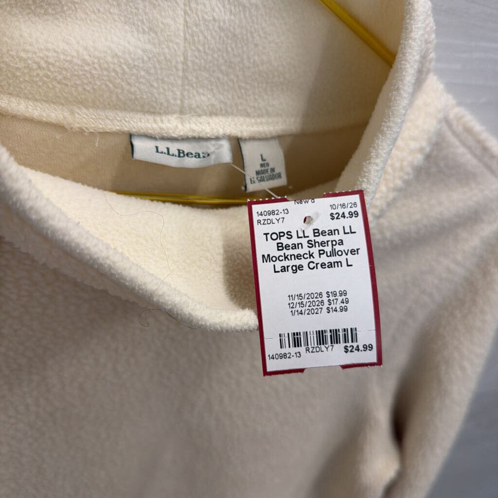 LL Bean Sherpa Mockneck Pullover Large
