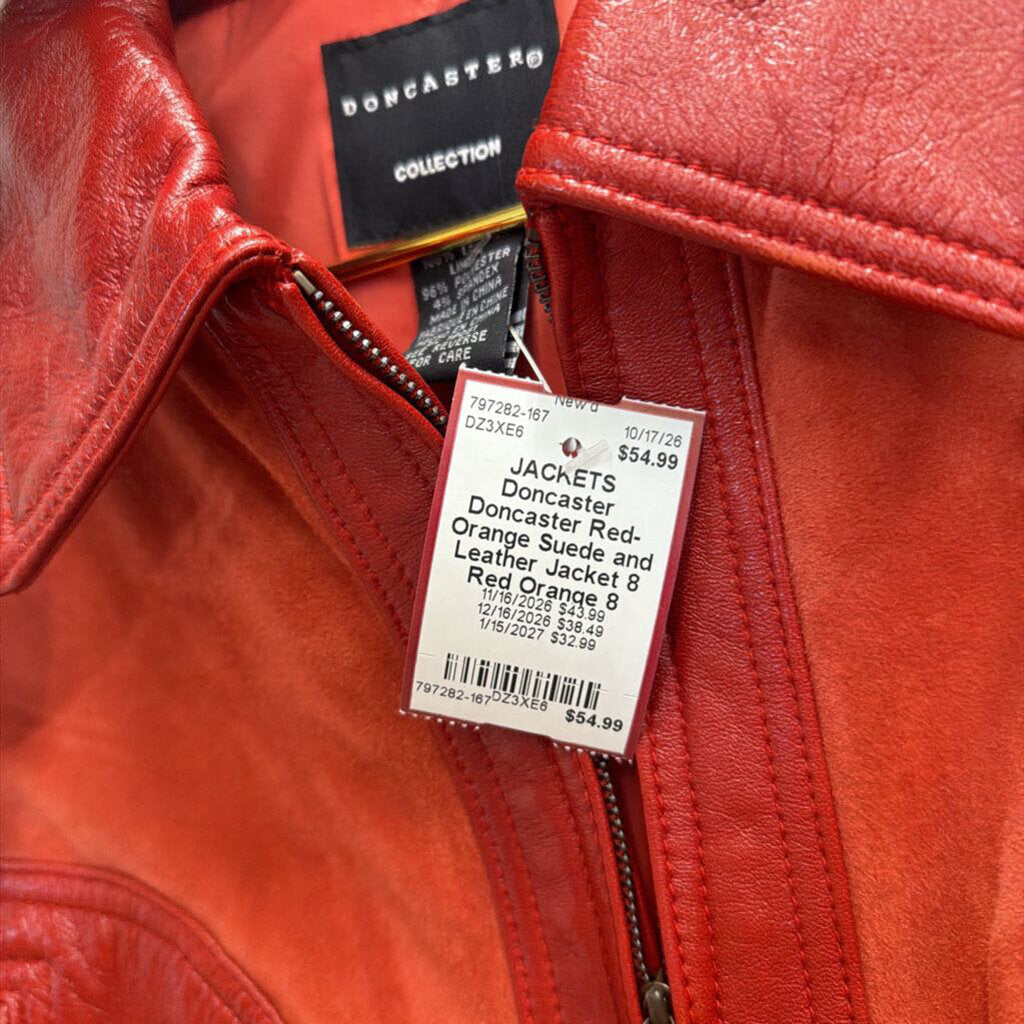 Doncaster Red-Orange Suede and Leather Jacket 8