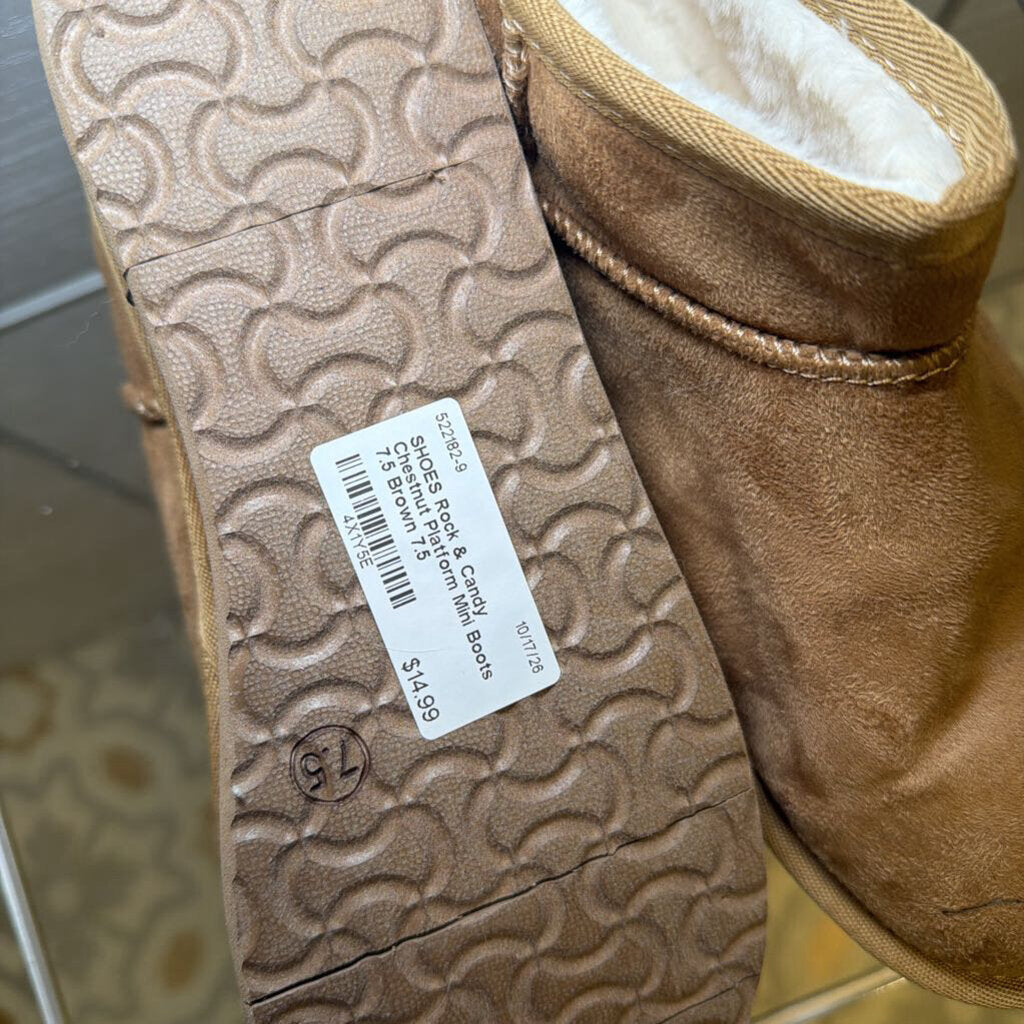 Chestnut Platform Mini Boots 7.5