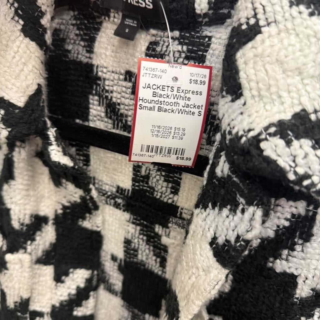 Black/White Houndstooth Jacket Small