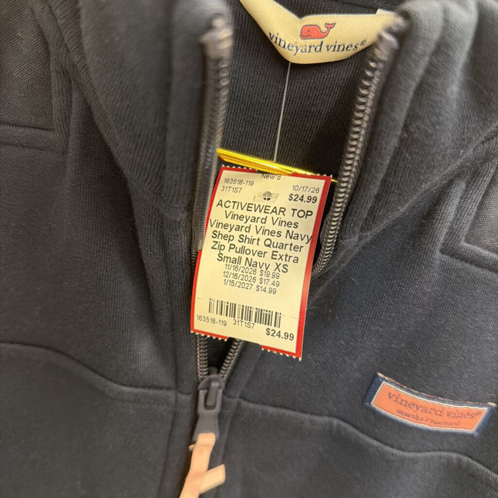 Vineyard Vines Navy Shep Shirt Quarter Zip Pullover Extra Small