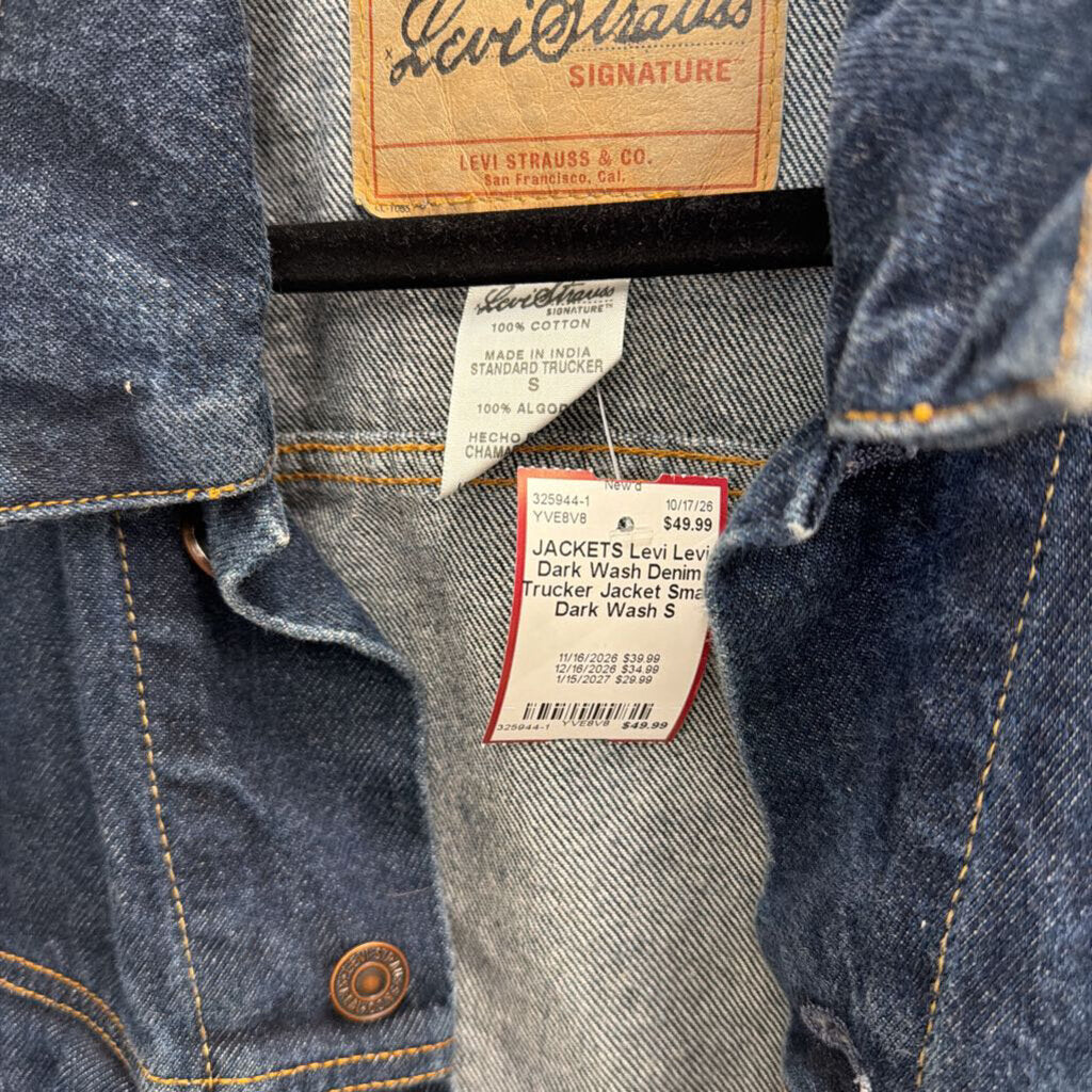 Levi Dark Wash Denim Trucker Jacket Small
