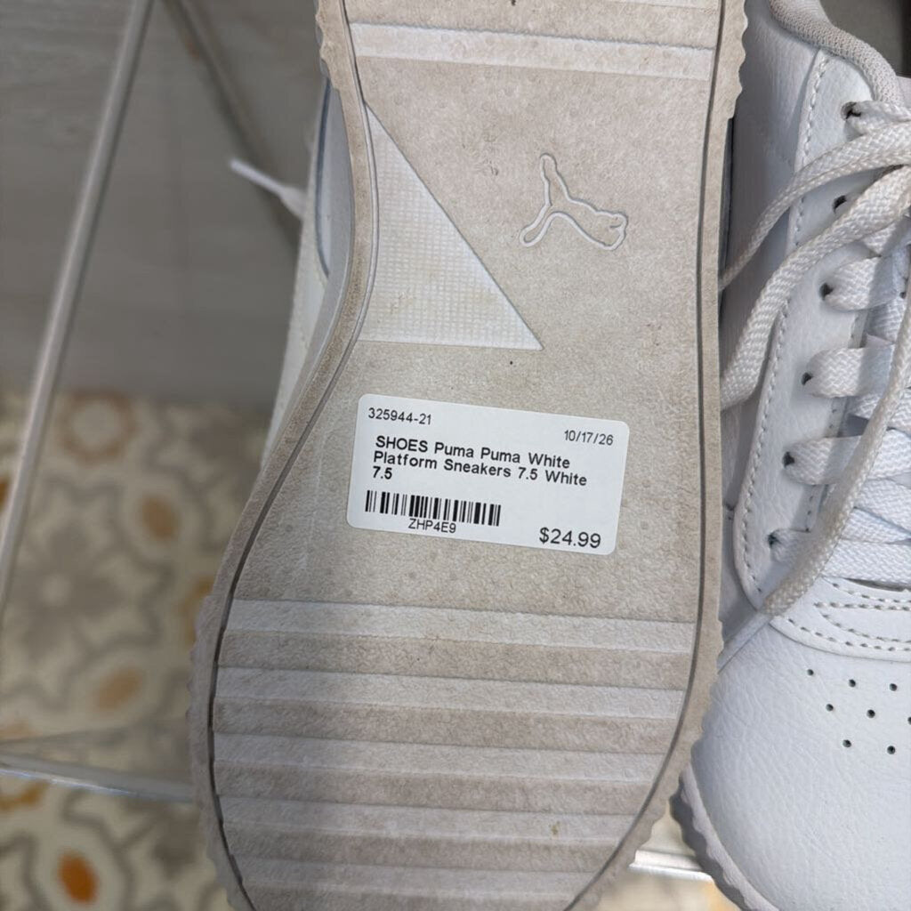 Puma White Platform Sneakers 7.5