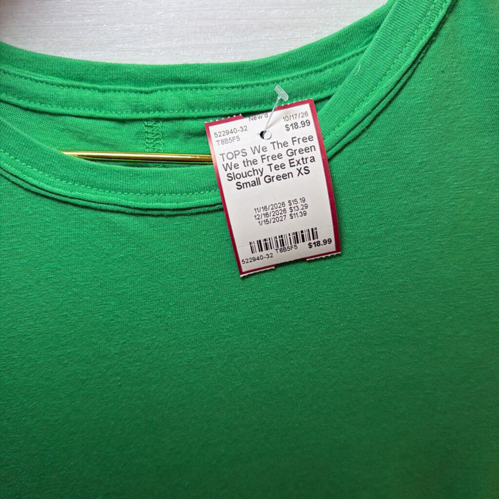 We the Free Green Slouchy Tee Extra Small