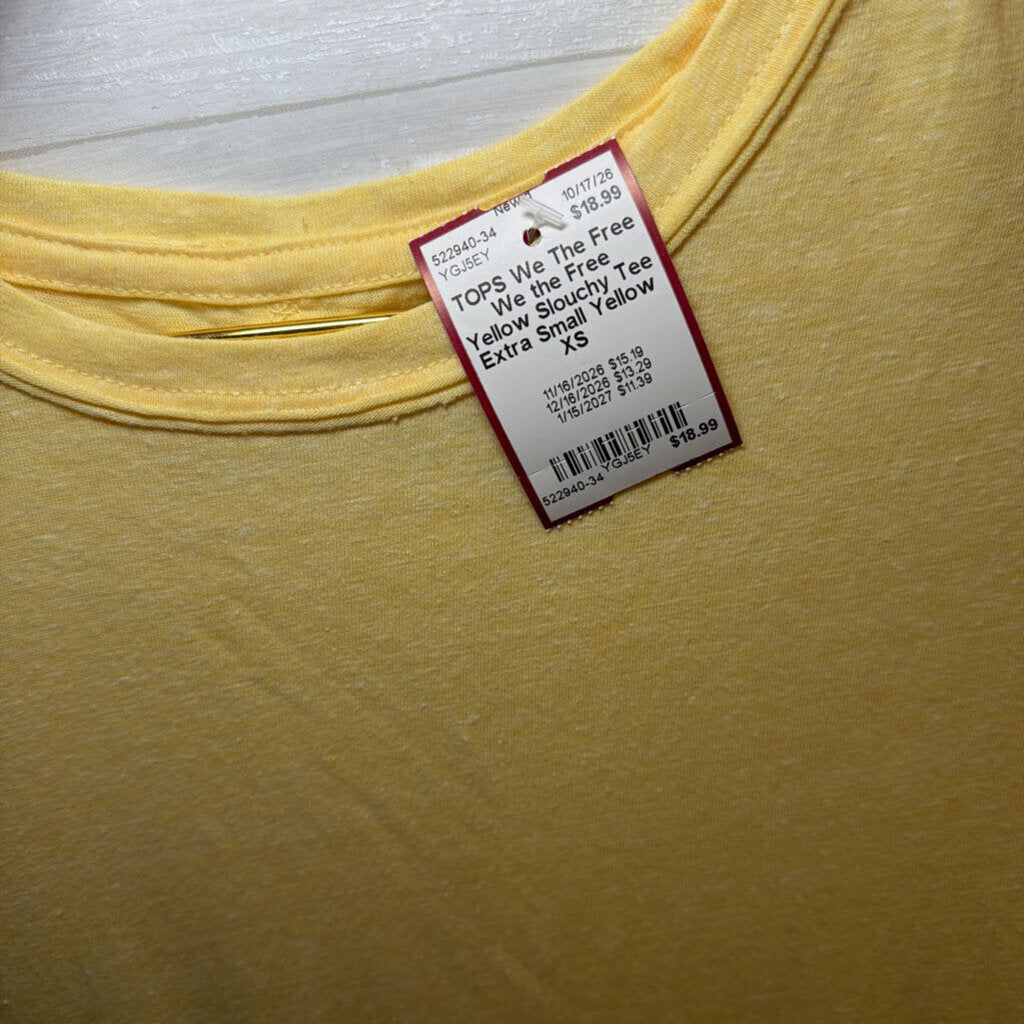 We the Free Yellow Slouchy Tee Extra Small