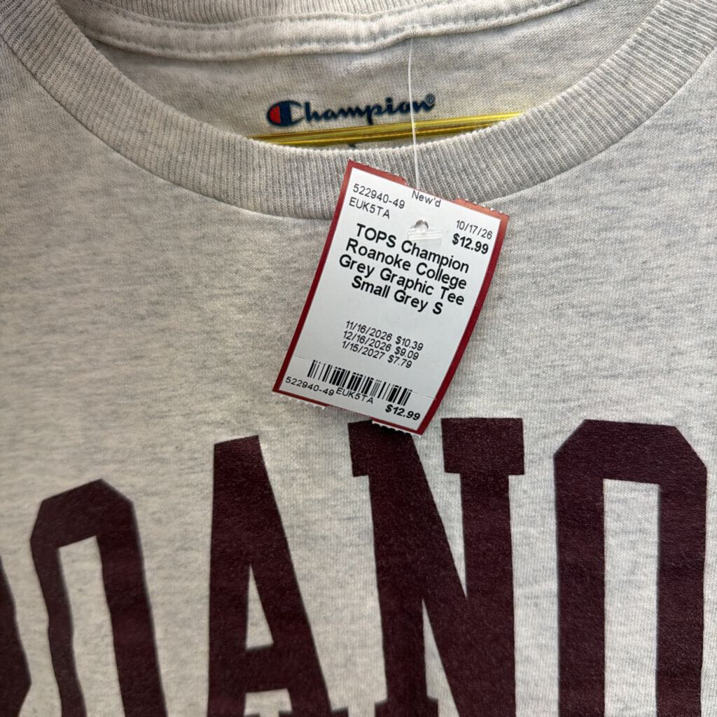 Roanoke College Grey Graphic Tee Small