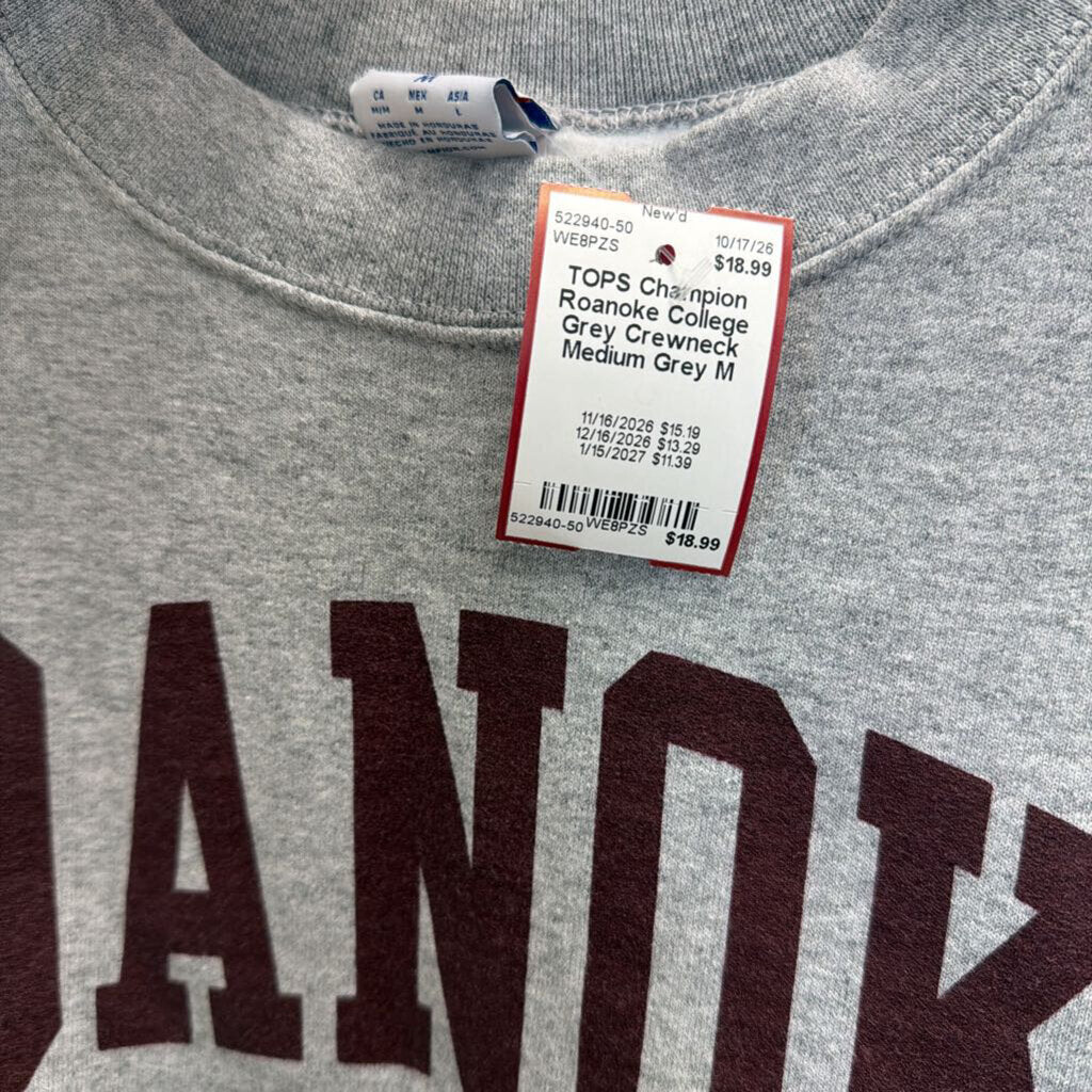 Roanoke College Grey Crewneck Medium