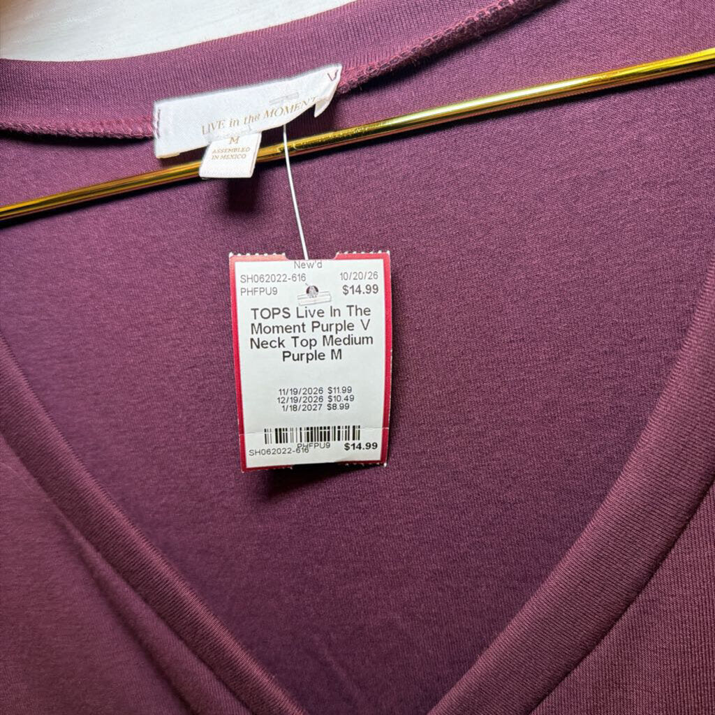 Purple V Neck Top Medium