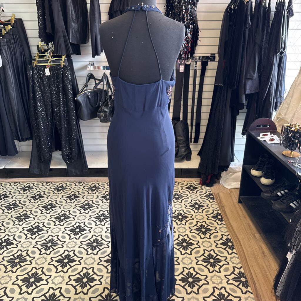 Navy Blue Iridescent Sequin Dress 14