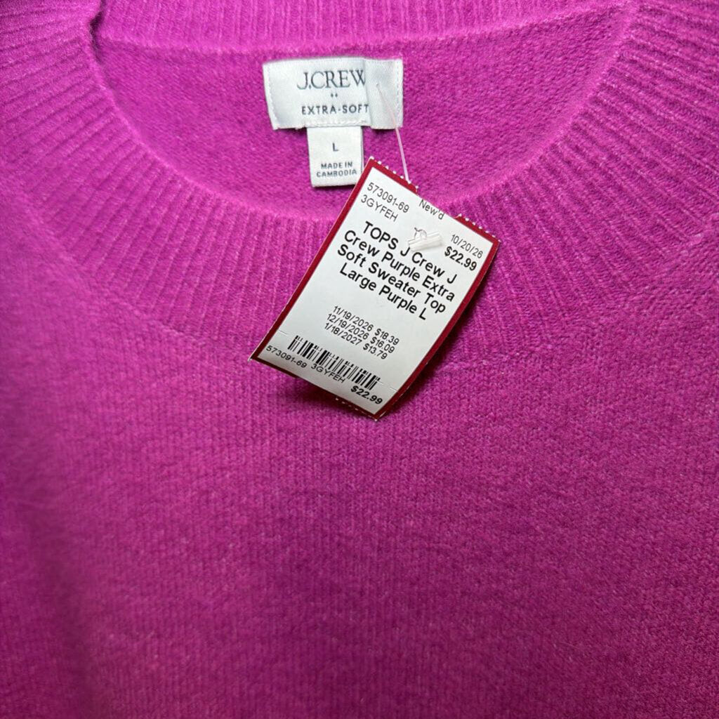 J Crew Purple Extra Soft Sweater Top Large