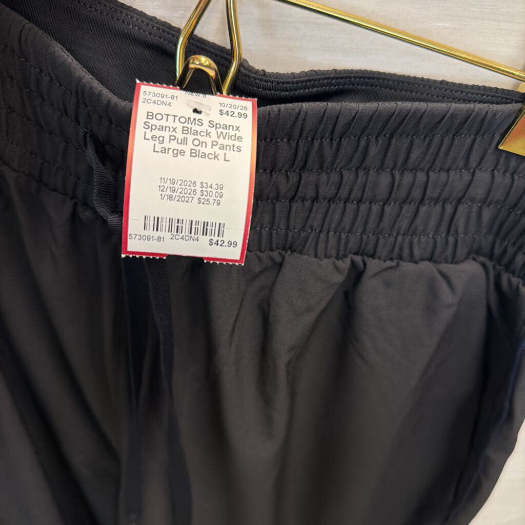Spanx Black Wide Leg Pull On Pants Large