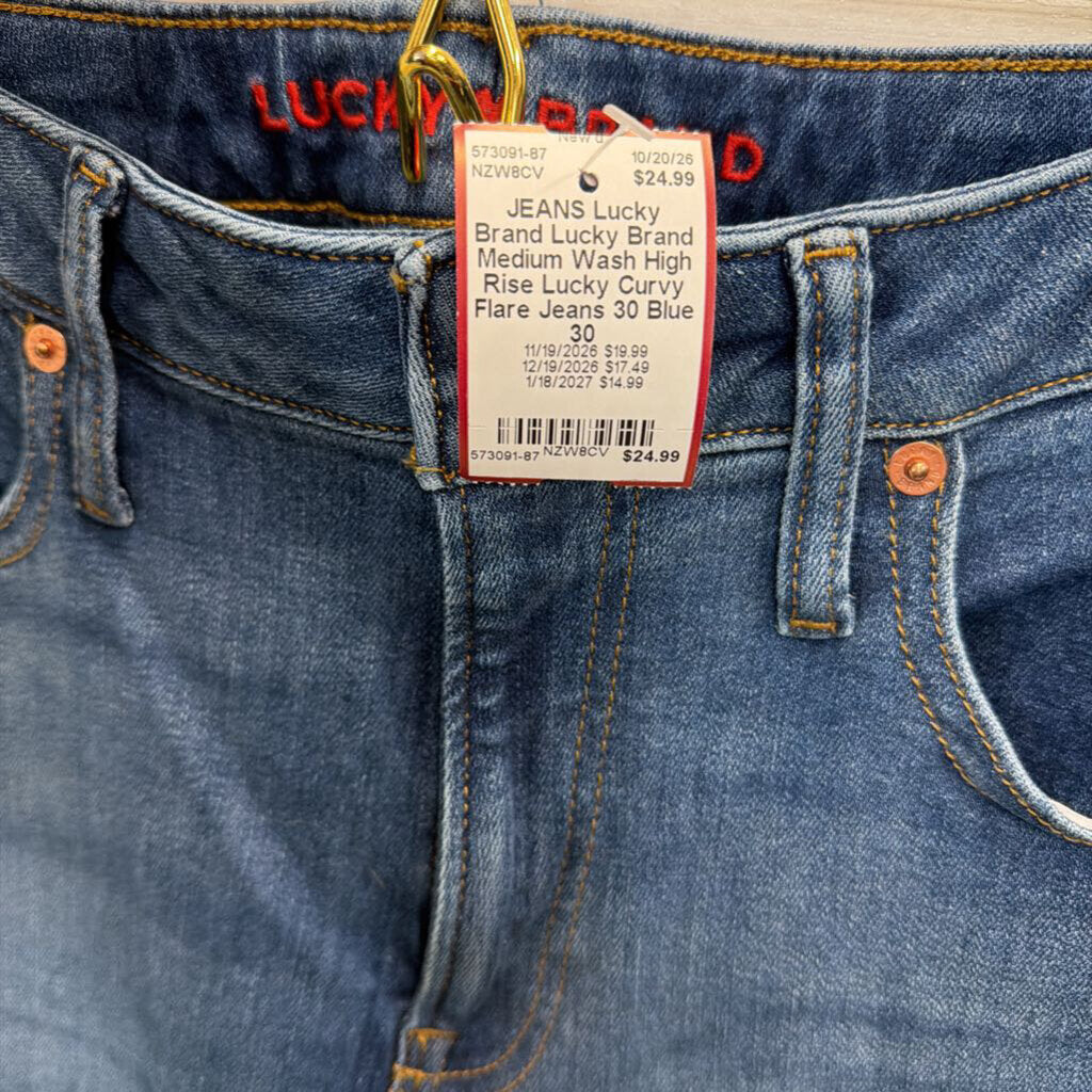 Lucky Brand Medium Wash High Rise Lucky Curvy Flare Jeans 30